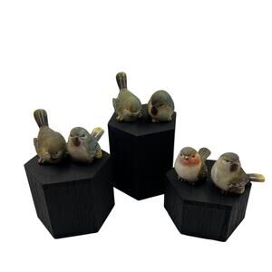 Vintage Set 6 Resin Mini Songbird Figurines Spring Knickknacks Grandma Cottage